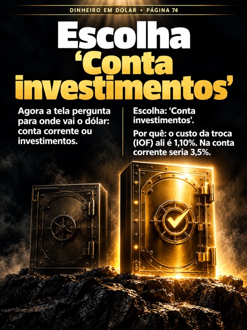 Página 74: Escolha ‘Conta investimentos’