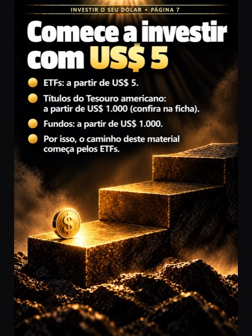Investir o seu dólar, opcional: Comece a investir com US$ 5