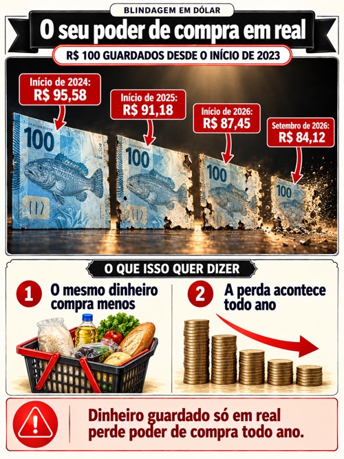 O seu poder de compra em real