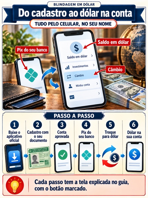 Do cadastro ao dólar na conta
